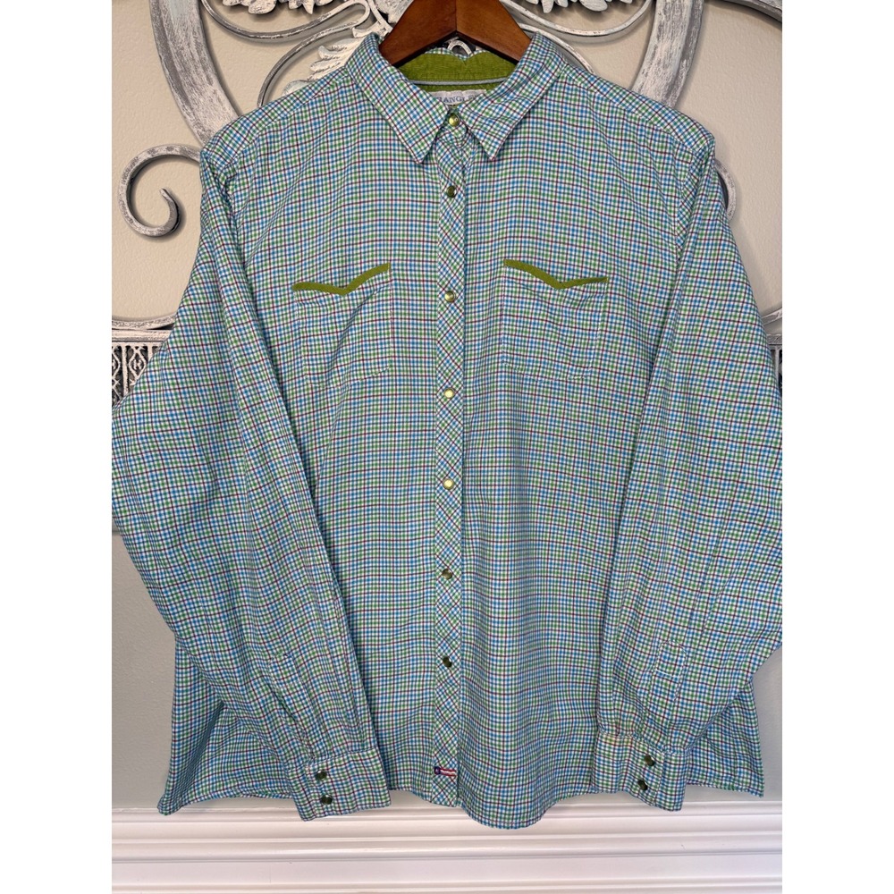 Vintage Wrangler Blues Women XXL Pearl Snap Western Shirt Corduroy Y2K EUC
